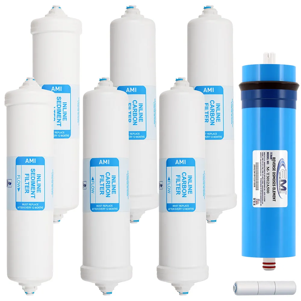 Replacement Filter Kit AMI Direct Flow Tankless RO |  1 Year Supply of Filters & Membranes