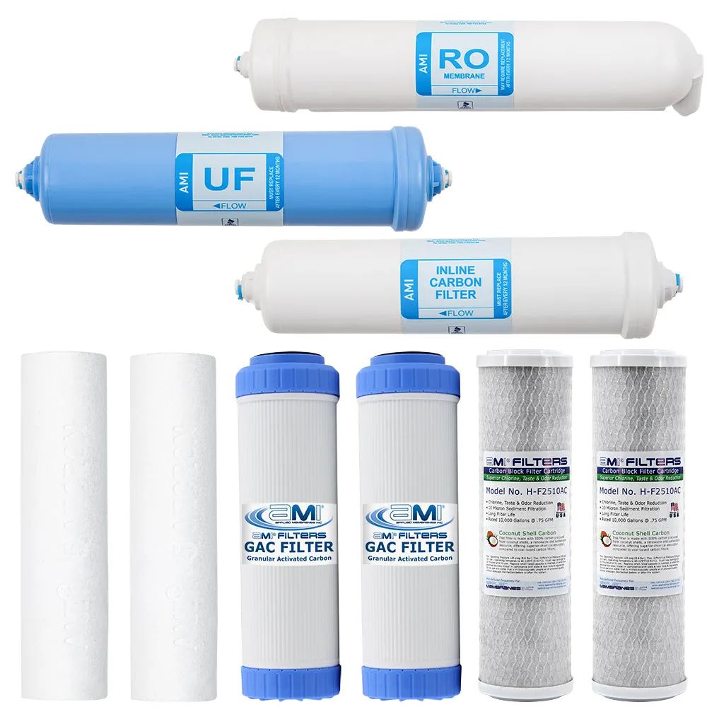 Replacement Filter Kit AMI Ultra Home RO   UF |  1 Year Supply of Filters & Membranes
