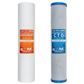 Replacement Filter Pack for Whole House Carbon & Sediment Water Filtration System | 20" 2-Stage