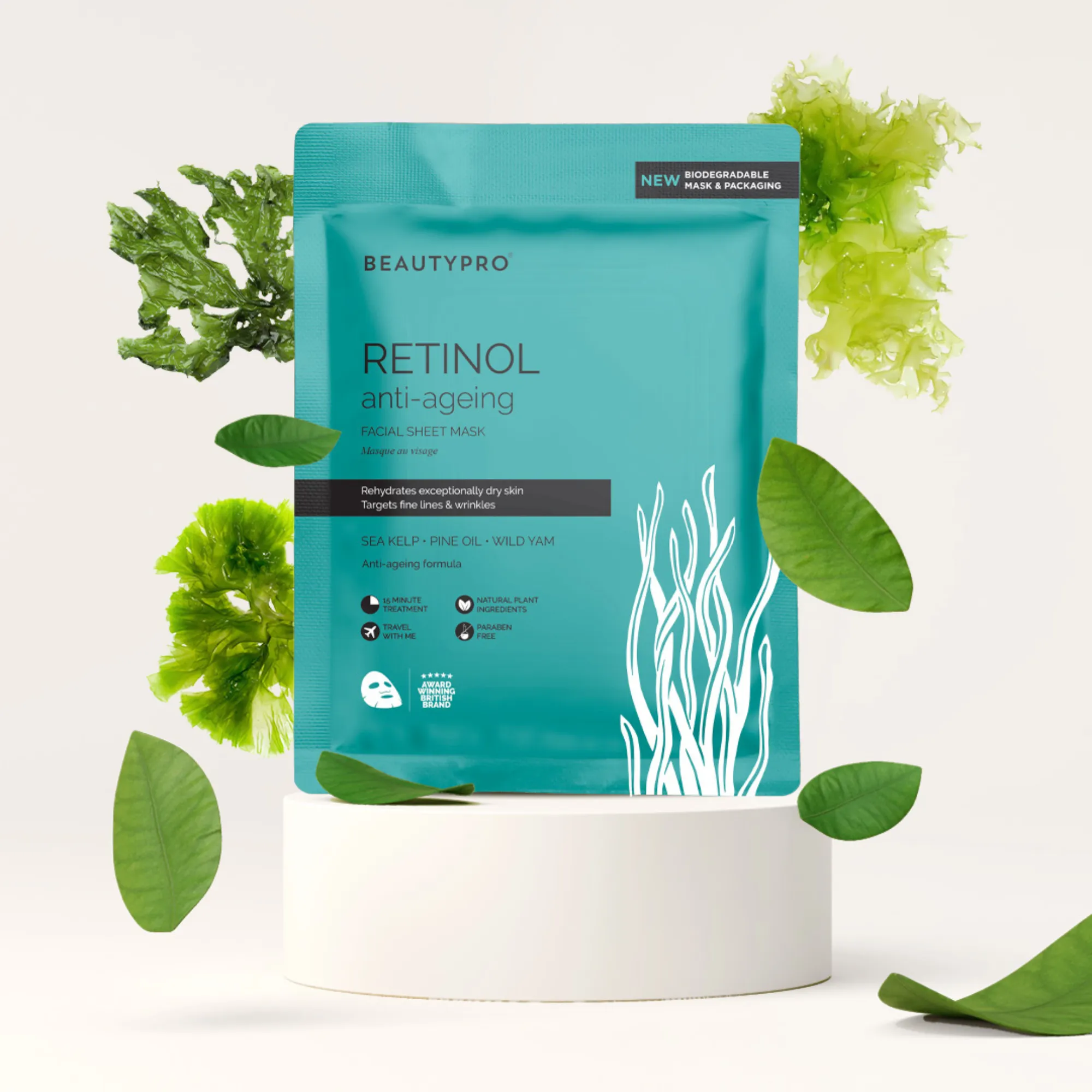 RETINOL Anti-Ageing Facial Sheet Mask  - 100% Biodegradable