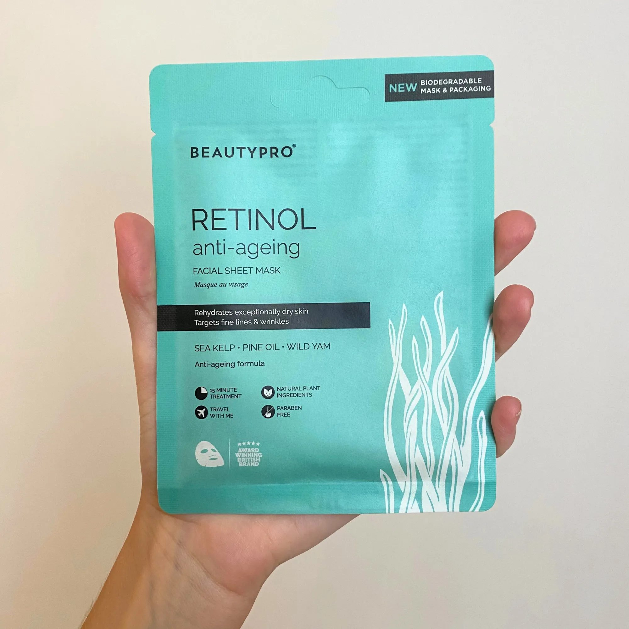 RETINOL Anti-Ageing Facial Sheet Mask  - 100% Biodegradable