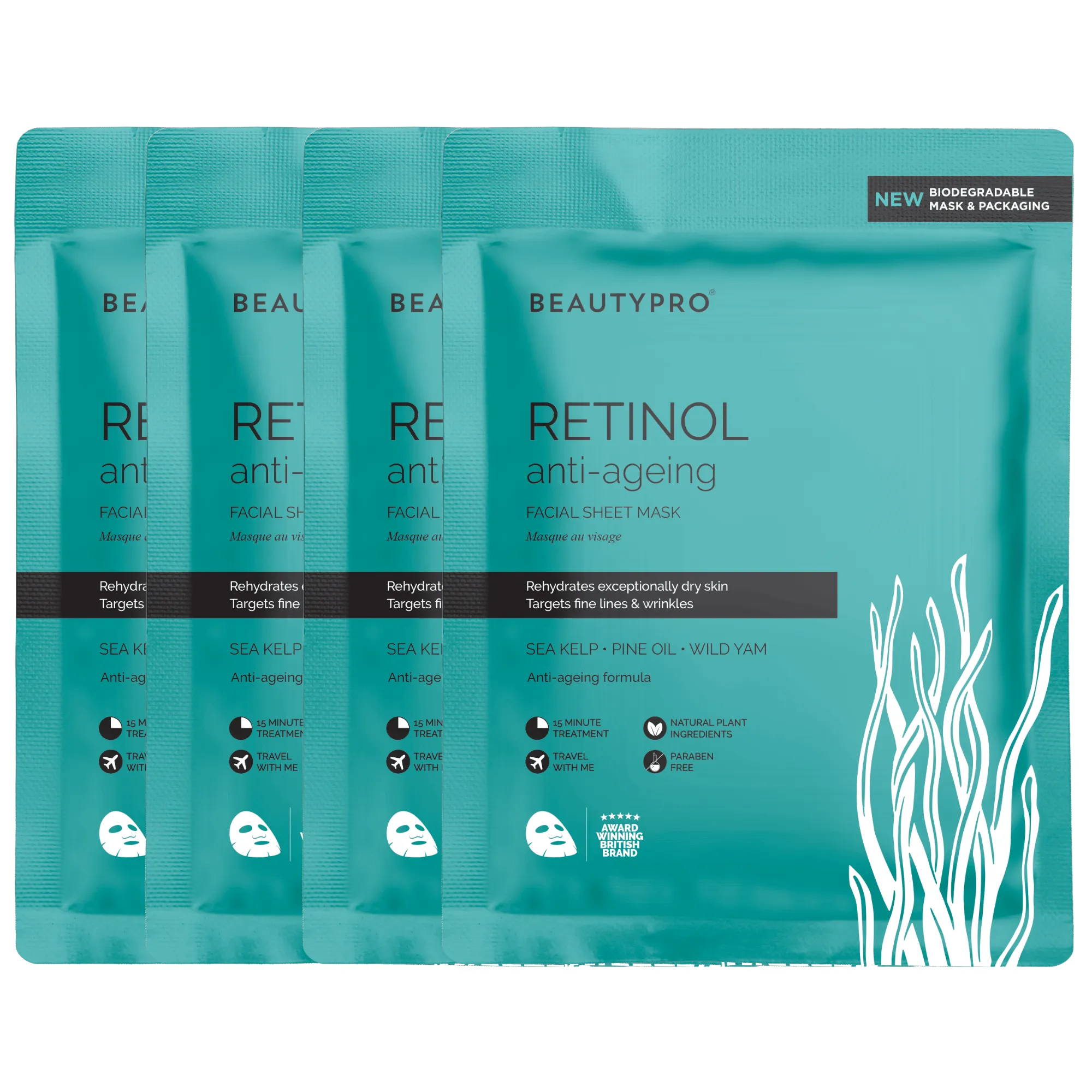 RETINOL Anti-Ageing Facial Sheet Mask  - 100% Biodegradable