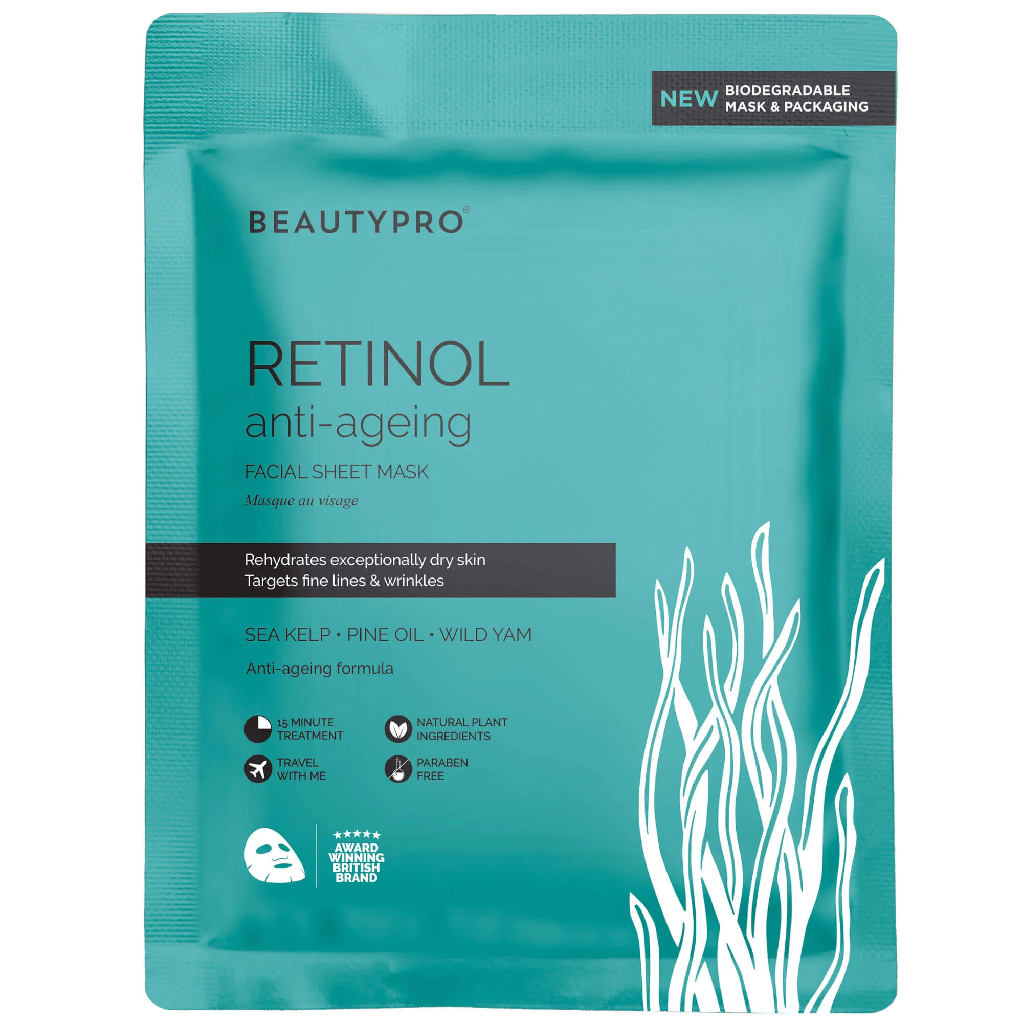 RETINOL Anti-Ageing Facial Sheet Mask  - 100% Biodegradable
