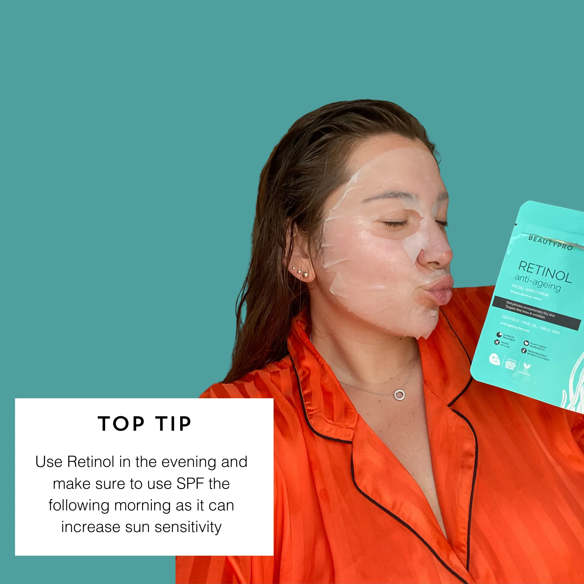 RETINOL Anti-Ageing Facial Sheet Mask  - 100% Biodegradable