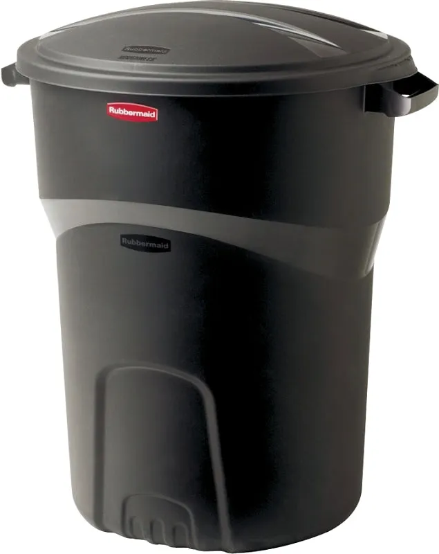 Rubbermaid 1793963 Refuse Container, 32 gal Capacity, Plastic, Black, Friction Lid Closure :EA: QUANTITY: 8
