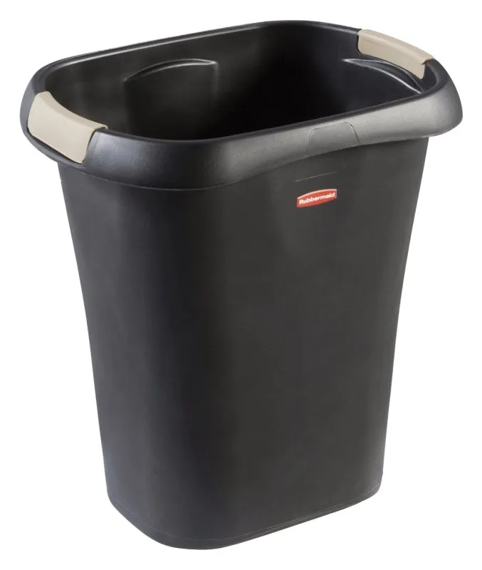 Rubbermaid 1835855 Open Trash Can, 3 gal Capacity, Plastic, Black :EA: QUANTITY: 8