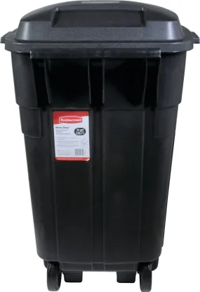 Rubbermaid Roughneck FG289804BLA Wheeled Trash Can, 34 gal Capacity, Resin, Black, Detached Lid Closure :EA: QUANTITY: 4