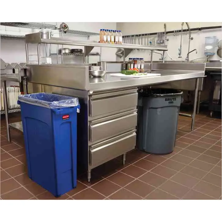 RUBBERMAID VENTED SLIM JIM RECTANGULAR RECYCLING BIN - 23 GAL BLUE