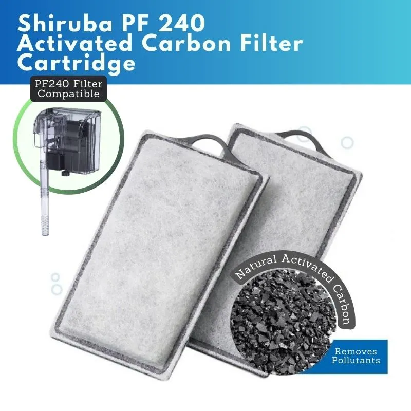 SHIRUBA Activated Carbon Cartridge Replacement (PF Hang On Back Filter (2pcs/box))