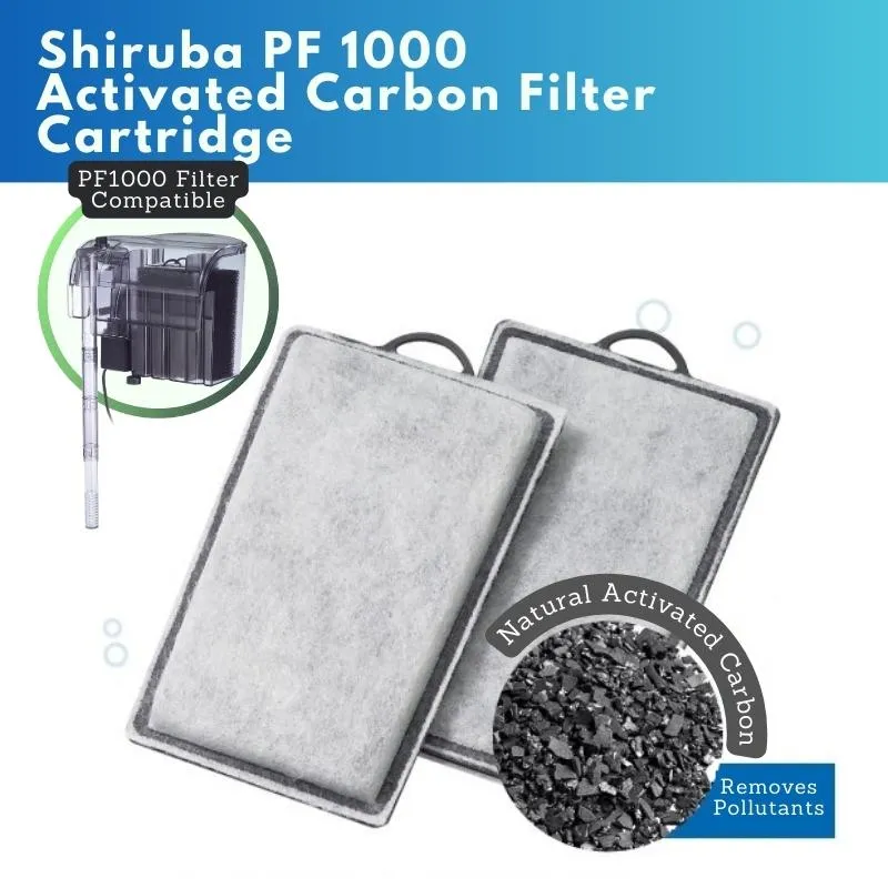 SHIRUBA Activated Carbon Cartridge Replacement (PF Hang On Back Filter (2pcs/box))