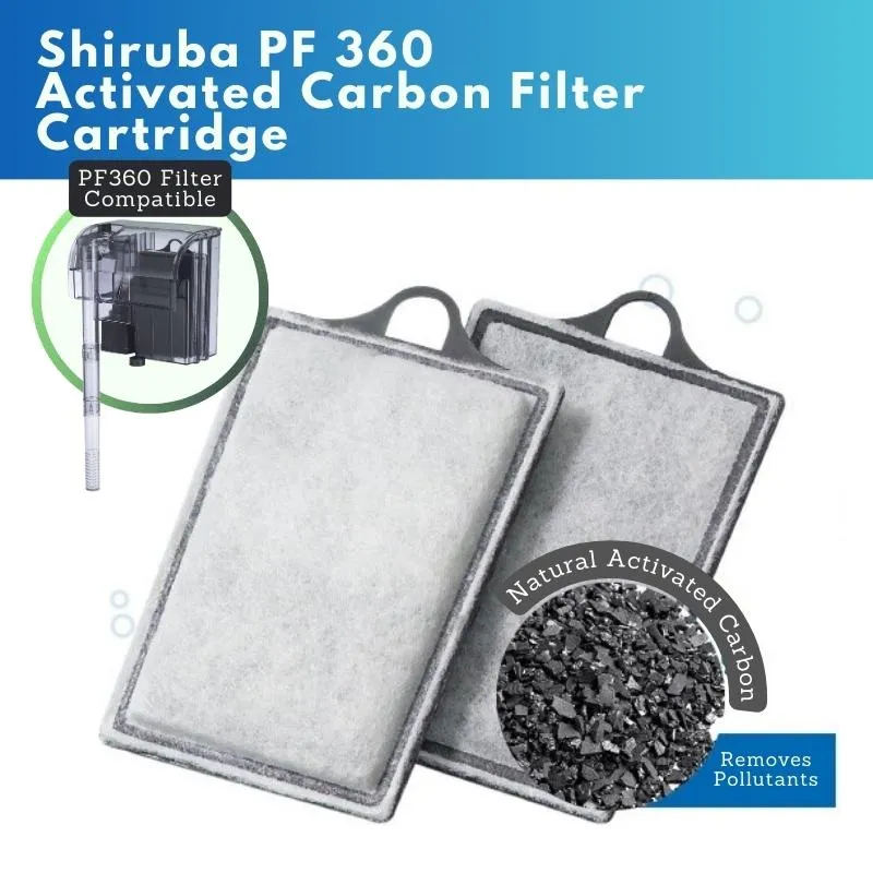 SHIRUBA Activated Carbon Cartridge Replacement (PF Hang On Back Filter (2pcs/box))
