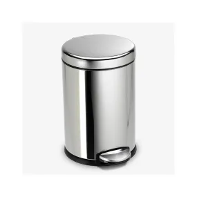 Simplehuman 4.5 Liters Gallon Round Bathroom Step Trash Can, Polished Stainless Steel