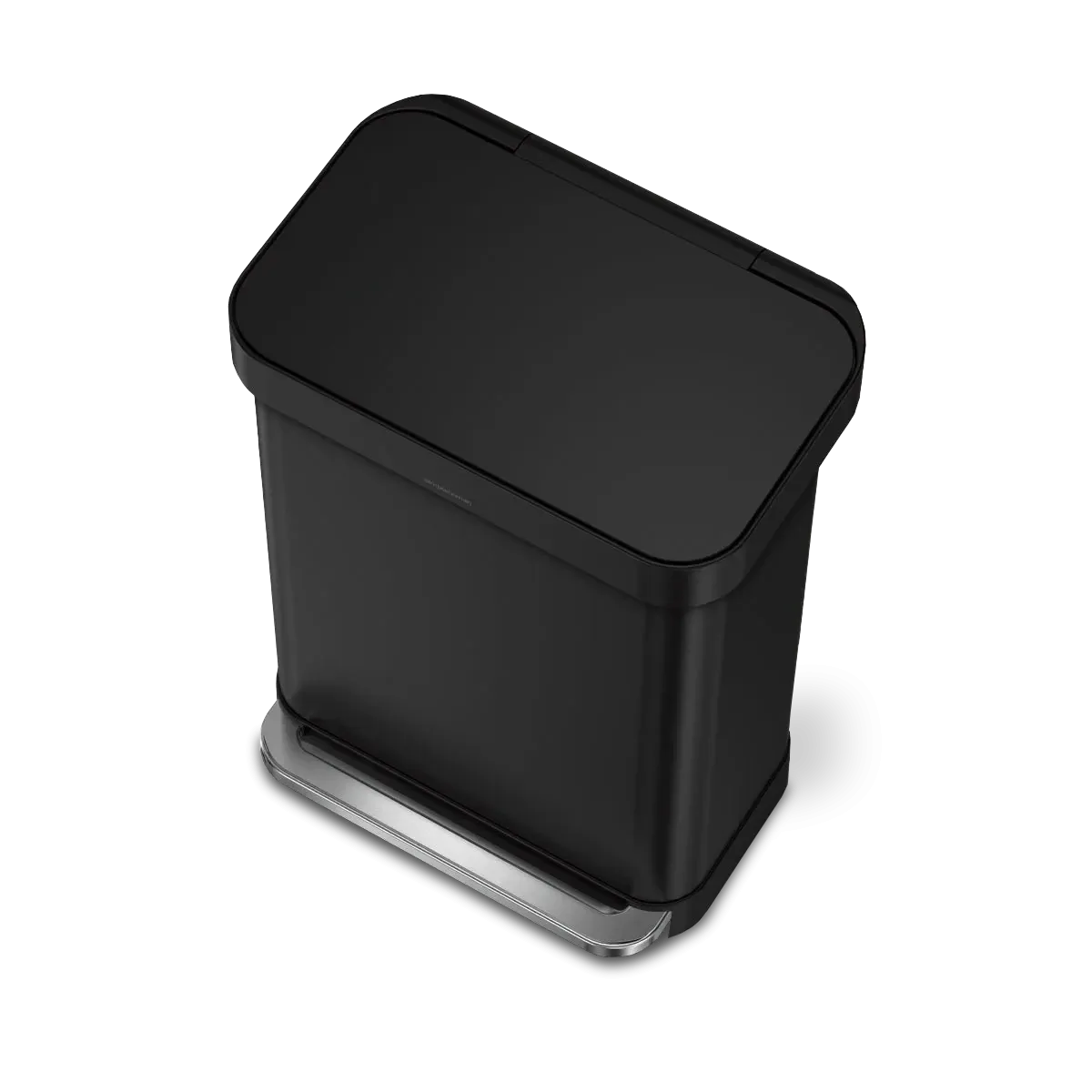 simplehuman 55-Liter Matte Black Indoor Kitchen Hinged Lid Trash Can