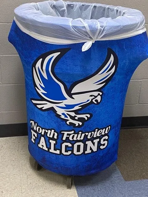 Spandex 55 Gallon Custom Printed Trash Can Cover