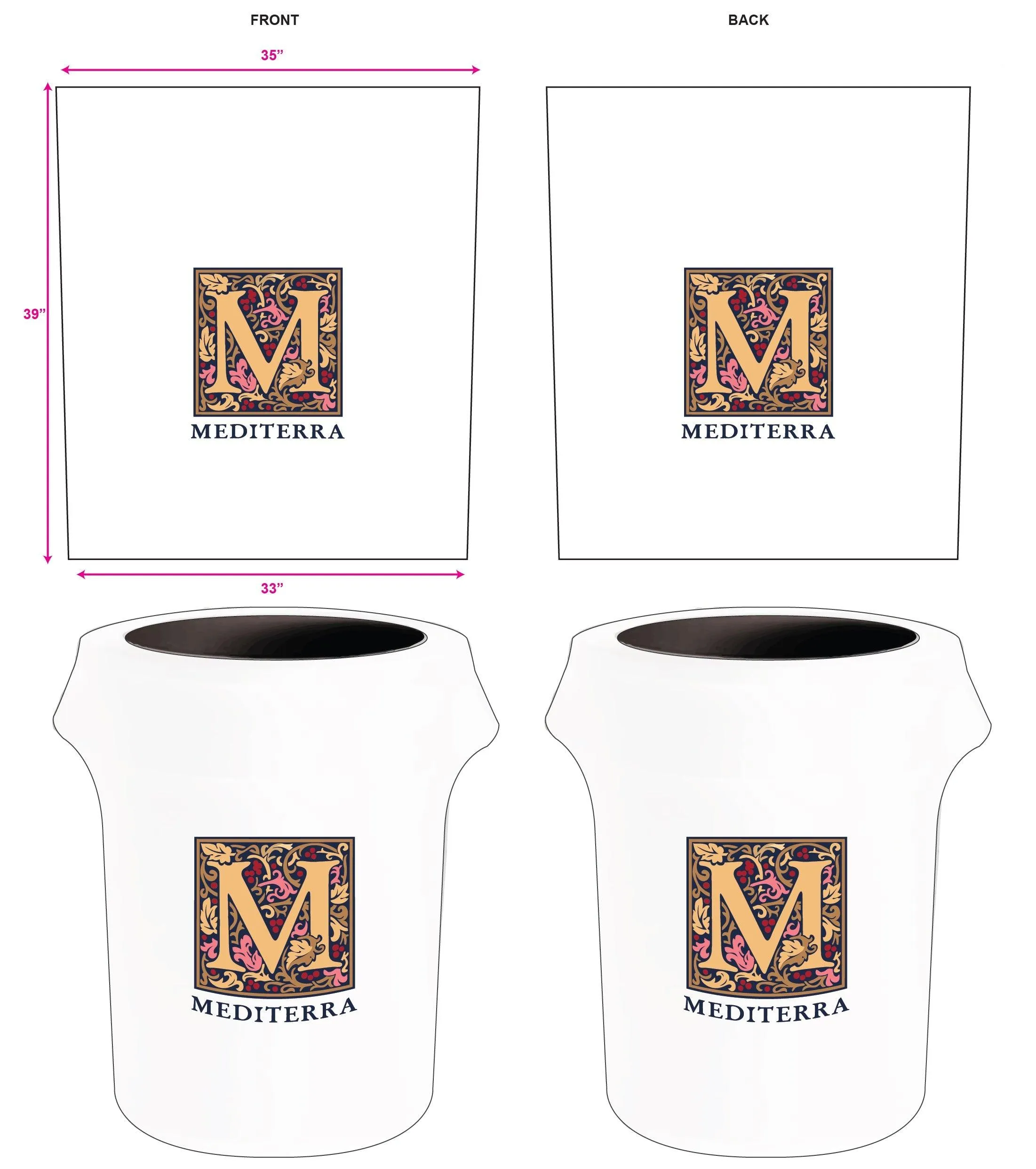 Spandex 55 Gallon Custom Printed Trash Can Cover