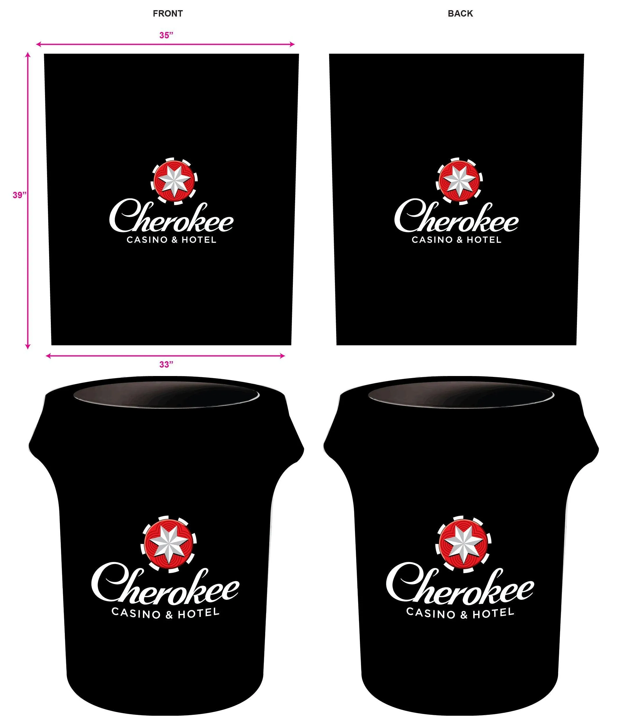 Spandex 55 Gallon Custom Printed Trash Can Cover