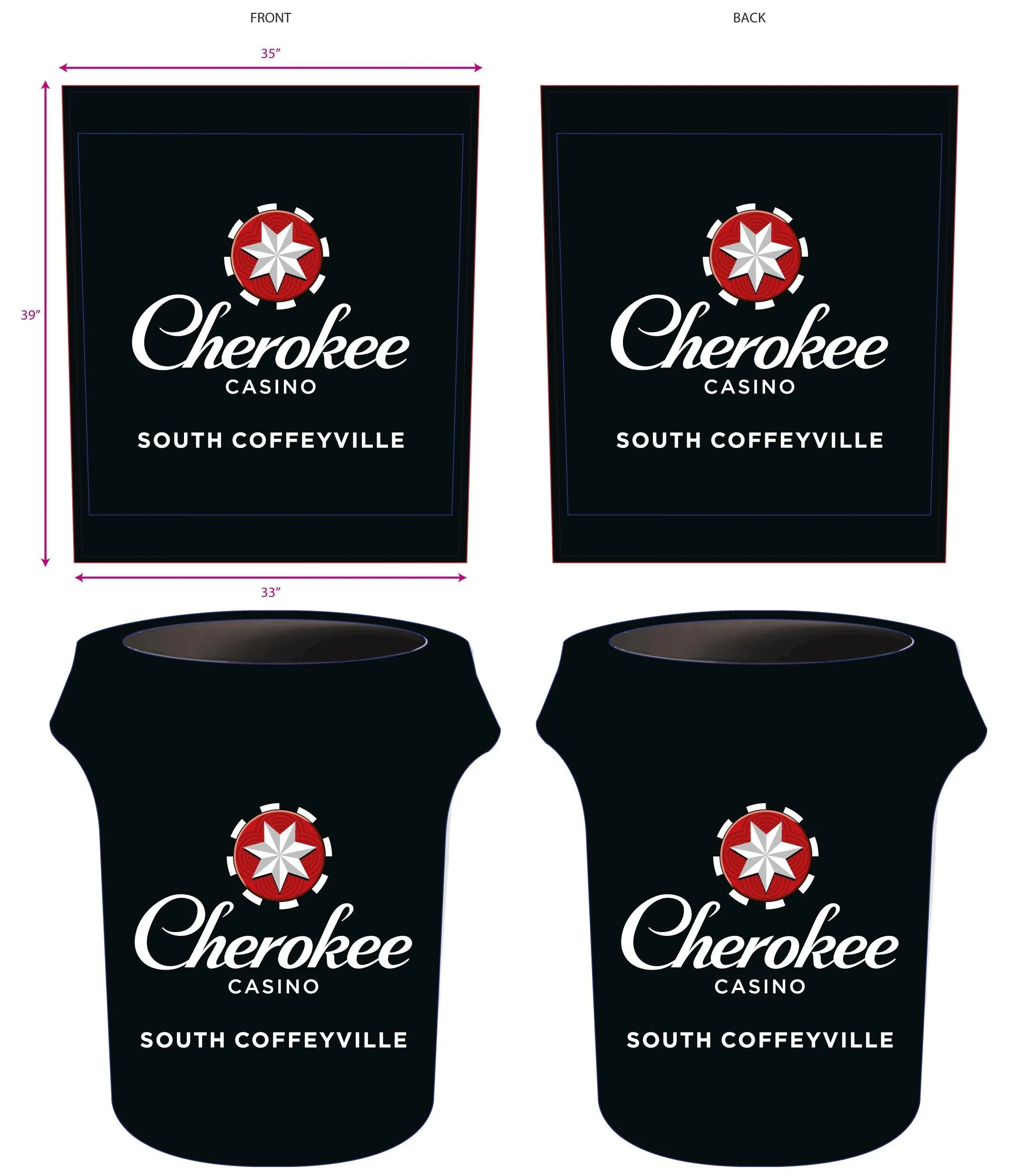 Spandex 55 Gallon Custom Printed Trash Can Cover