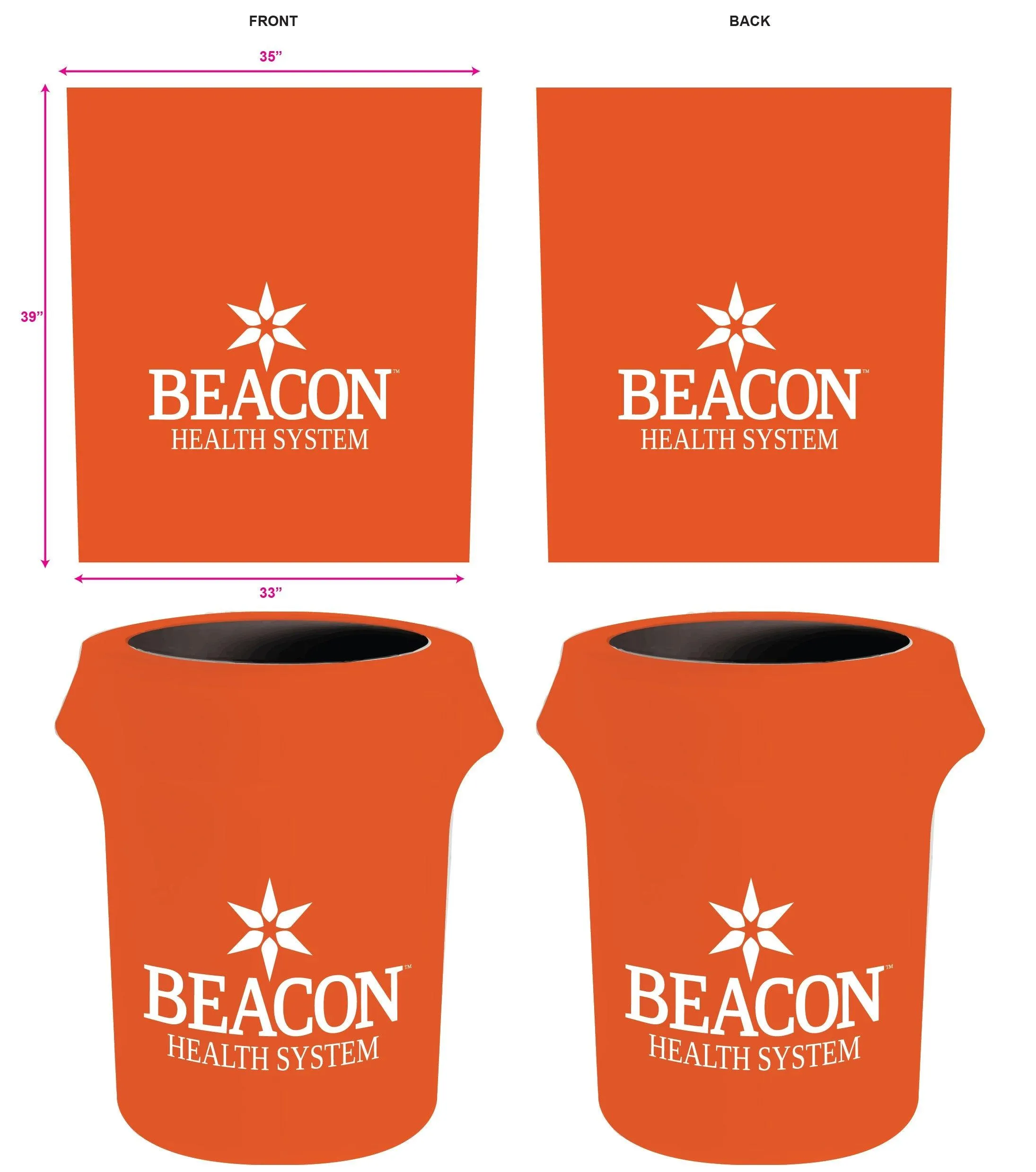 Spandex 55 Gallon Custom Printed Trash Can Cover