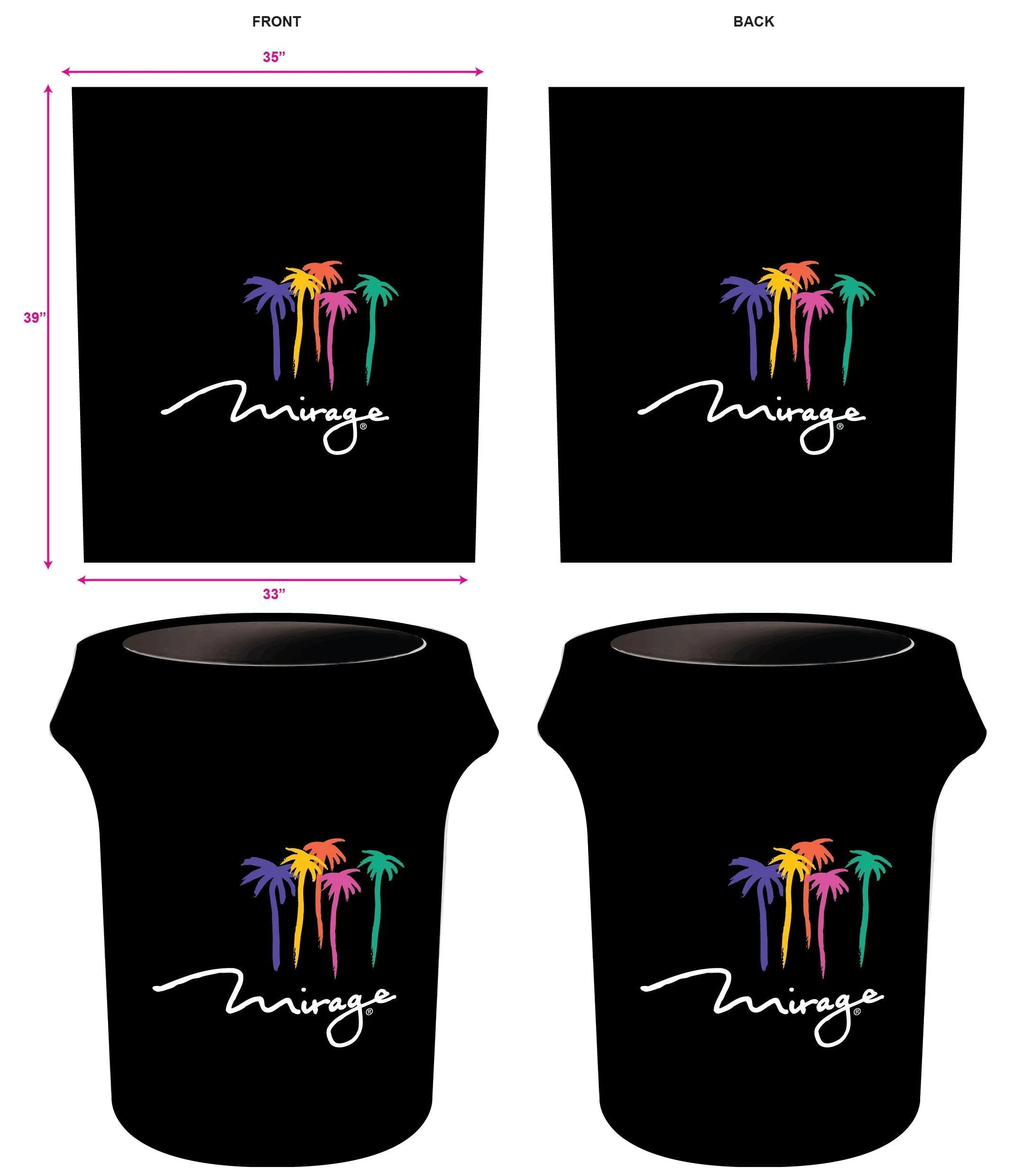 Spandex 55 Gallon Custom Printed Trash Can Cover