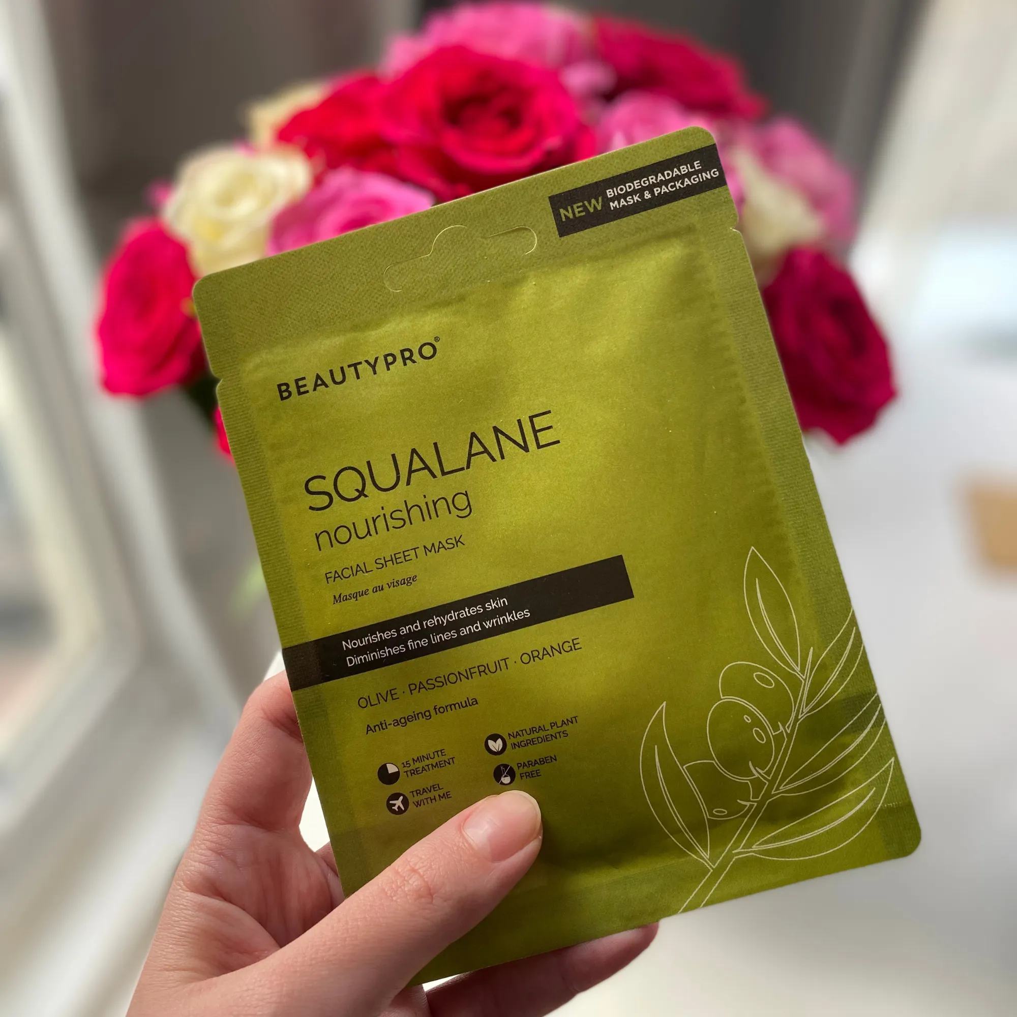 SQUALANE Nourishing Facial Sheet Mask - 100% Biodegradable