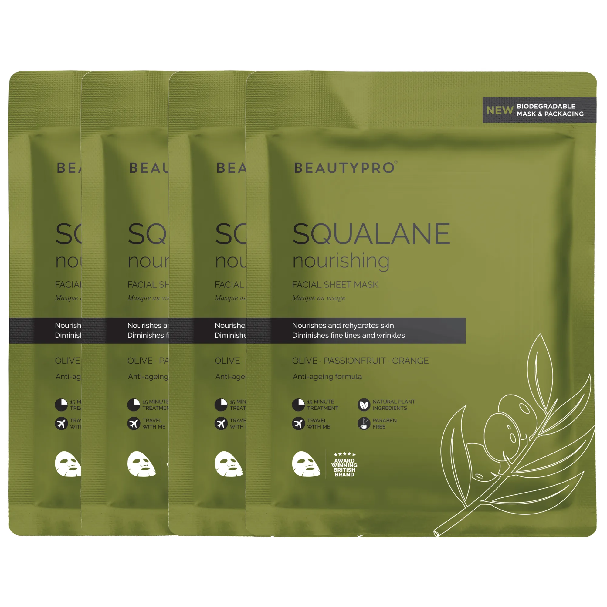 SQUALANE Nourishing Facial Sheet Mask - 100% Biodegradable