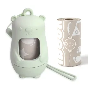 Teddy Bear Disposable Diaper Bag Dispenser | SAGE GREEN