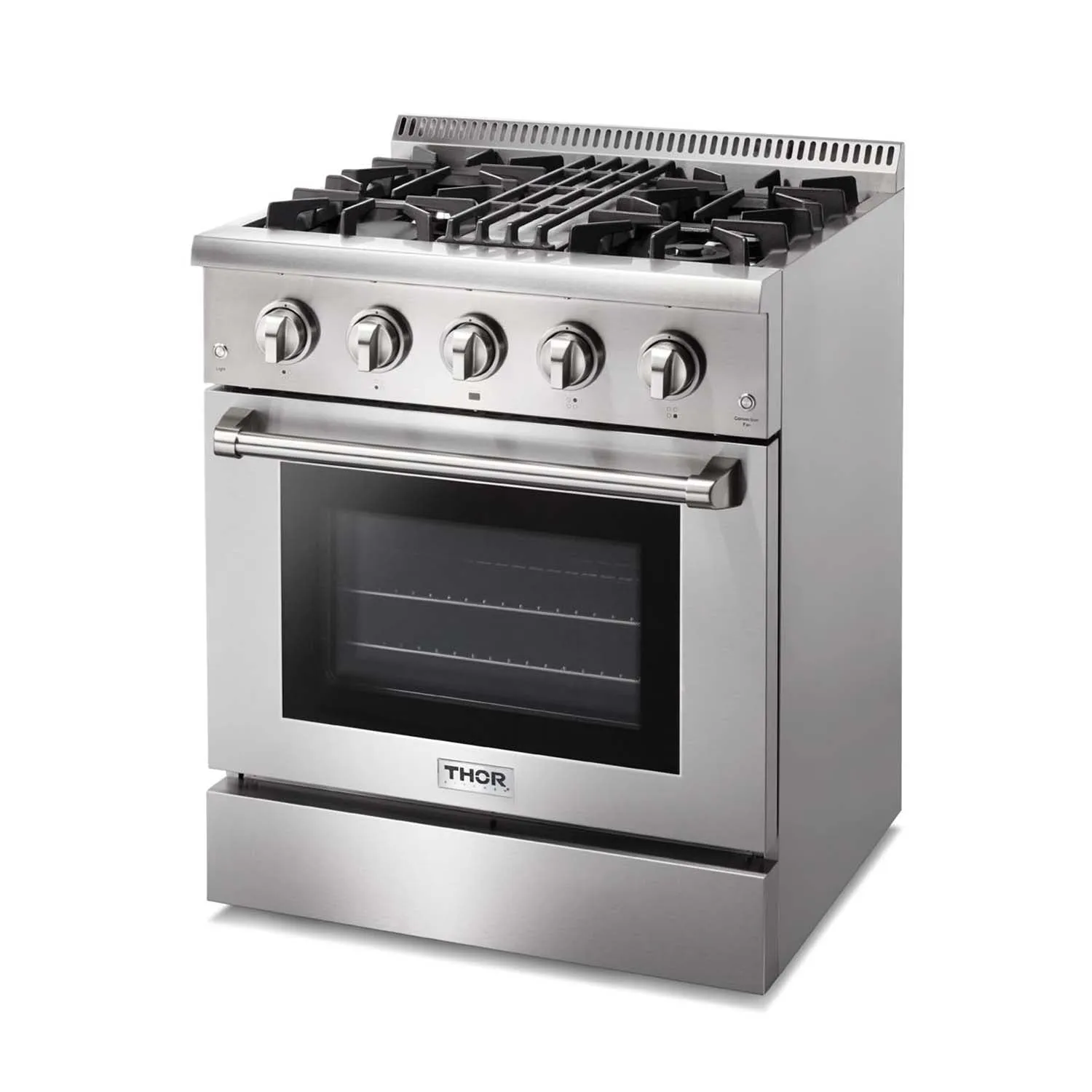 Thor Kitchen 5-Piece Pro Appliance Package - 30-Inch Dual Fuel Range, French Door Refrigerator, Wall Mount Hood, Dishwasher, and Wine Cooler in Stainless Steel