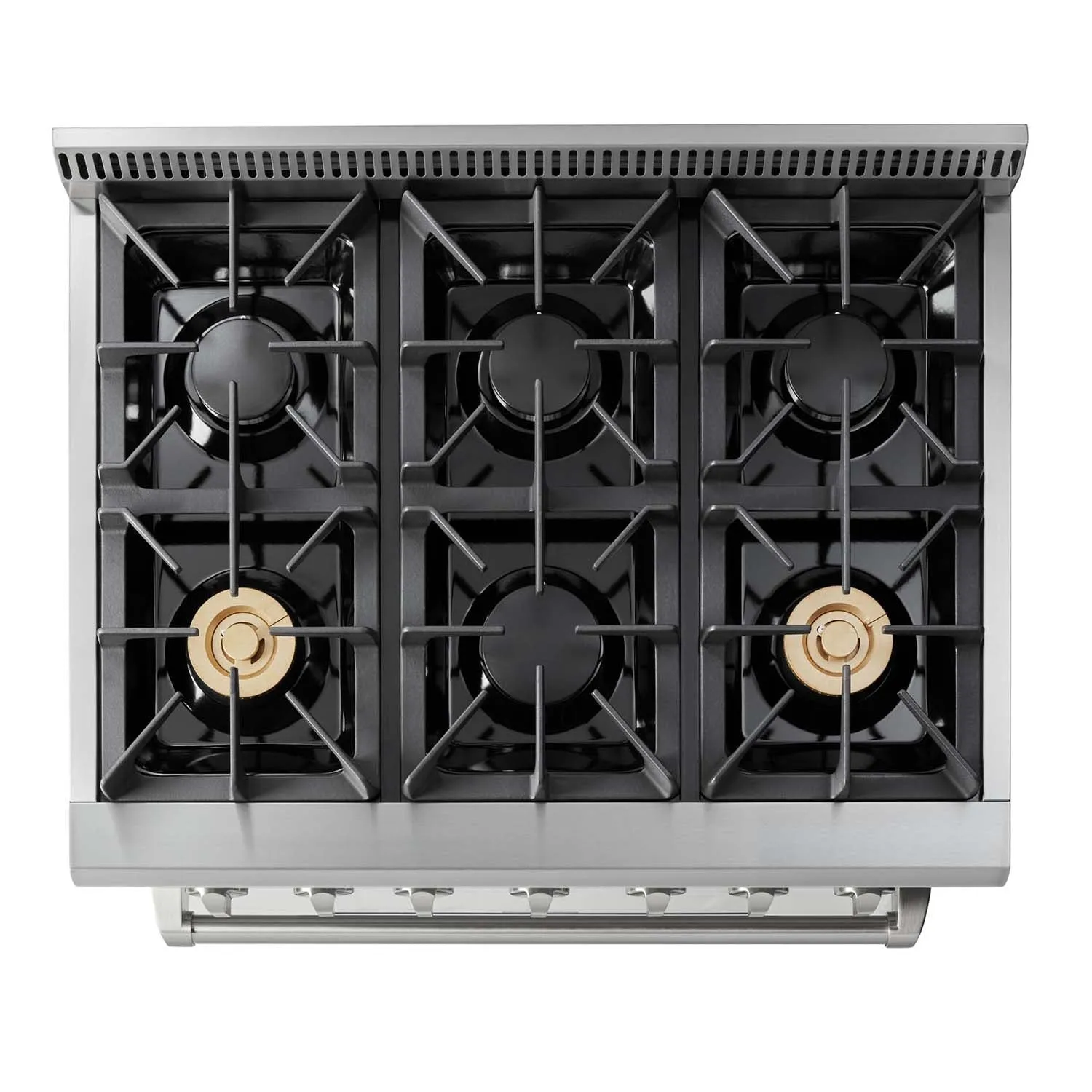 Thor Kitchen 5-Piece Pro Appliance Package - 36-Inch Gas Range, French Door Refrigerator, Pro-Style Wall Mount Hood, Dishwasher, and Wine Cooler in Stainless Steel