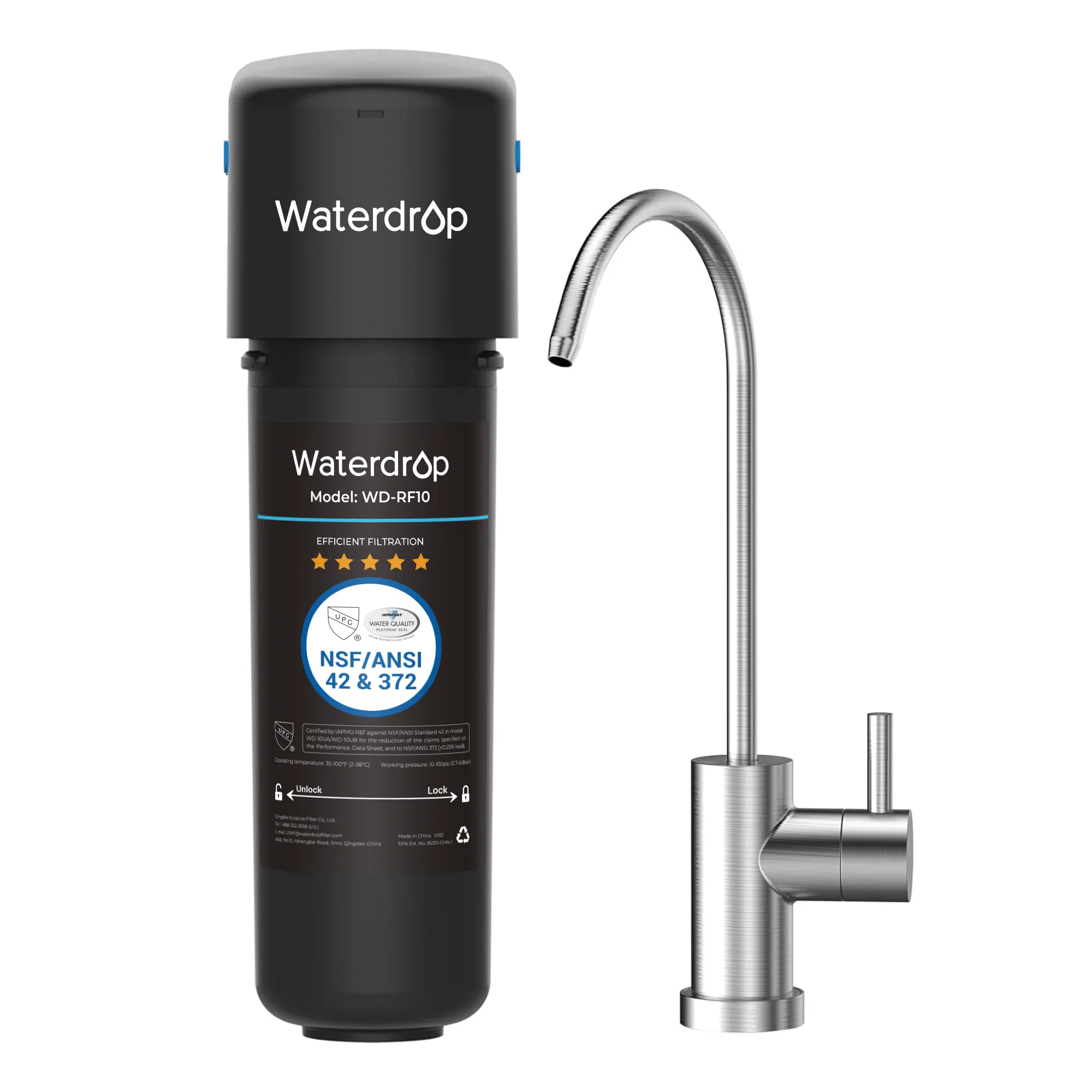 Undersink Water Filtration System With Dedicated Faucet