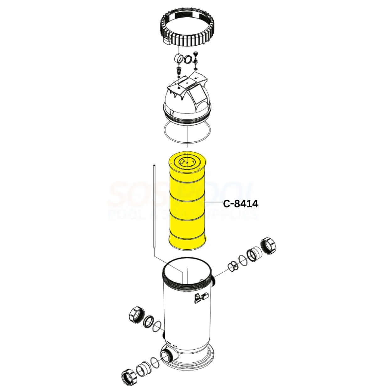 Unicel Cartridge For Jandy CS150 Filters | R0462300 | C-8414
