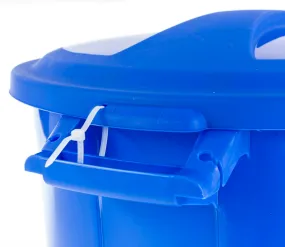 United Solutions COLORmaxx TI0028 Trash Can, 32 gal Capacity, Plastic, Blue, Lid Closure :EA: QUANTITY: 1