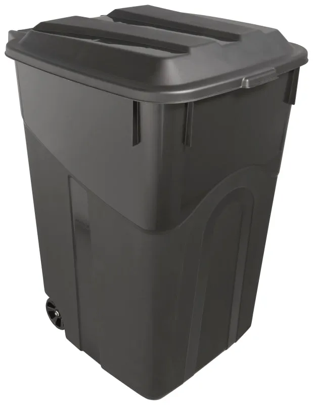 United Solutions TI0073 Wheeled Trash Can, 45 gal Capacity, Lid Closure :EA: QUANTITY: 5