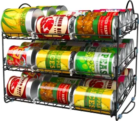 Utopia Kitchen Can Organizer for Pantry, Storage Rack Organizer, Stackable Can Organizer, Can Pantry Organizers and Storage for Cans, Holds up to 36 Cans for Kitchen, Cabinet, or Pantry (Black)