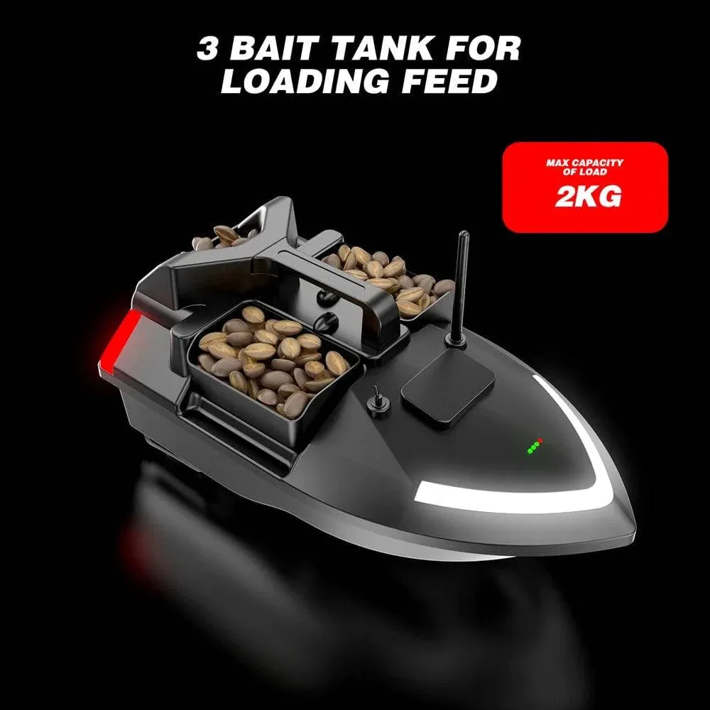 V801 Fishing Bait Boat 500m RC Bait Boat Dual Motor Fish Finder 2KG Loading Support Automatic Cruise/Route Correction