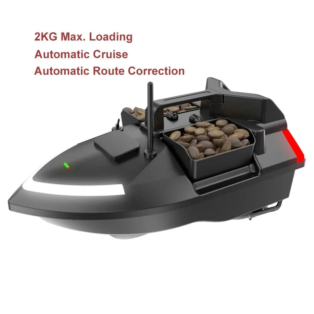 V801 Fishing Bait Boat 500m RC Bait Boat Dual Motor Fish Finder 2KG Loading Support Automatic Cruise/Route Correction