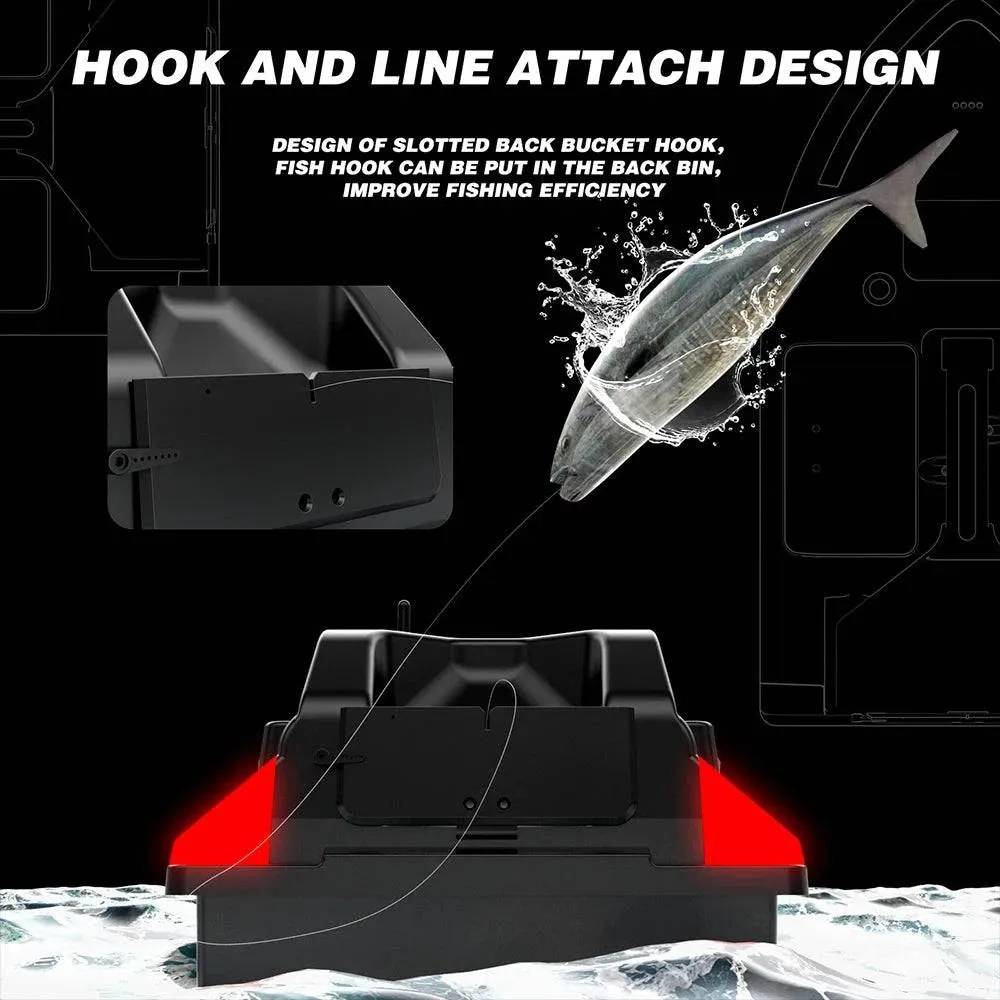 V801 Fishing Bait Boat 500m RC Bait Boat Dual Motor Fish Finder 2KG Loading Support Automatic Cruise/Route Correction