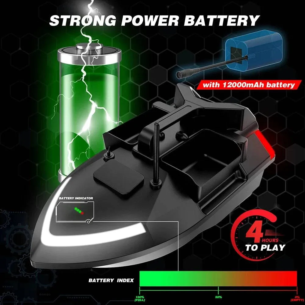 V801 Fishing Bait Boat 500m RC Bait Boat Dual Motor Fish Finder 2KG Loading Support Automatic Cruise/Route Correction