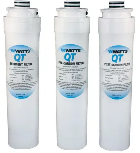 Watts QT Quick Twist Reverse Osmosis Filters | WQTSC-10, WQTCBC-10, WQTCGAC-10