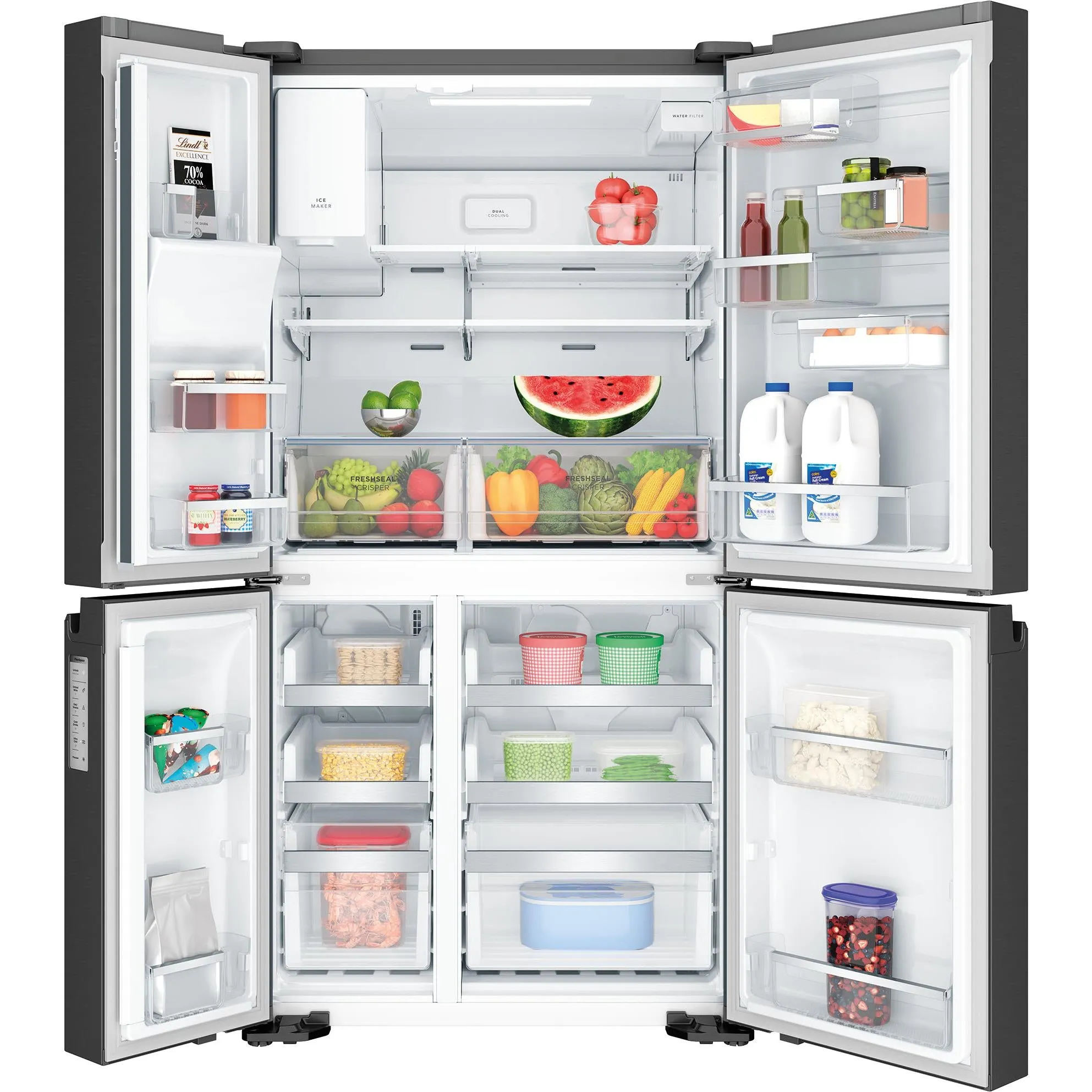 Westinghouse WQE6170BB 609L Quad Door Fridge (Matte Black)