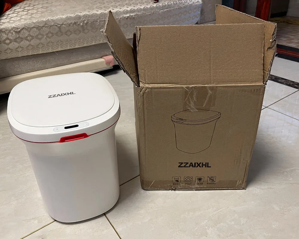 ZZAIXHL-Touchless Bathroom Trash Cans with Lids|Small Office Garbage Cans with Automatic Lid